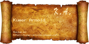 Kumer Arnold névjegykártya